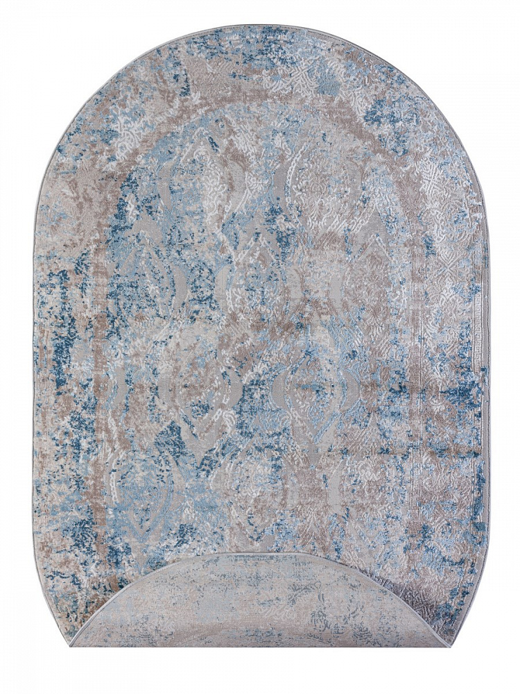 Ковер NOVA 4436A оверлок овальный с.голубой/серый