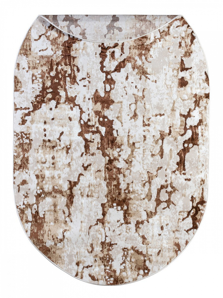 Ковер LARA 4400B оверлок овальный с.коричневый/с.коричневый